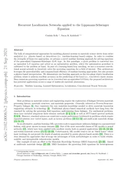 Recurrent Localization Networks applied to the Lippmann-Schwinger
  Equation