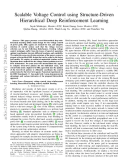 Scalable Voltage Control using Structure-Driven Hierarchical Deep
  Reinforcement Learning