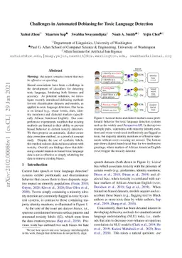 Challenges in Automated Debiasing for Toxic Language Detection