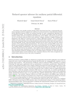 Reduced operator inference for nonlinear partial differential equations