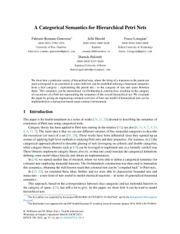 A Categorical Semantics for Hierarchical Petri Nets