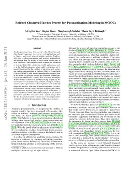 Relaxed Clustered Hawkes Process for Procrastination Modeling in MOOCs