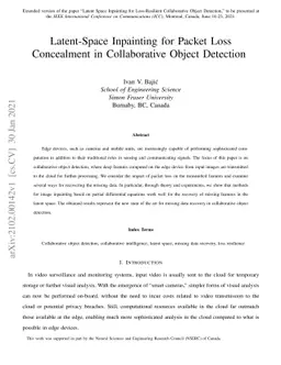 Latent-Space Inpainting for Packet Loss Concealment in Collaborative
  Object Detection