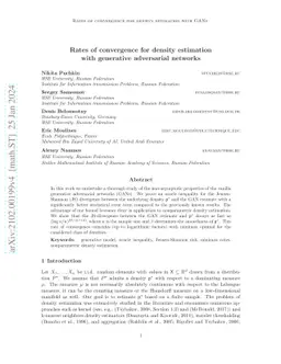 Rates of convergence for density estimation with generative adversarial
  networks