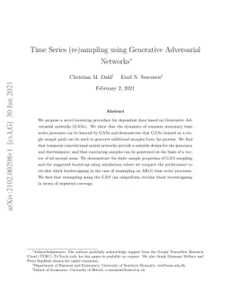 Time Series (re)sampling using Generative Adversarial Networks