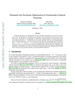 Parameter-free Stochastic Optimization of Variationally Coherent
  Functions