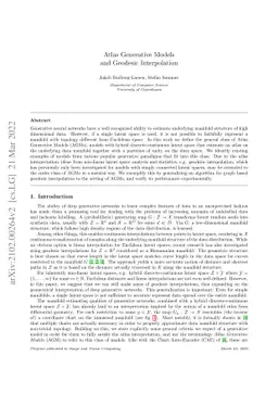 Atlas Generative Models and Geodesic Interpolation