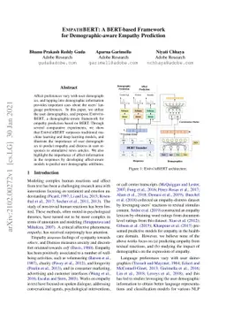 EmpathBERT: A BERT-based Framework for Demographic-aware Empathy
  Prediction