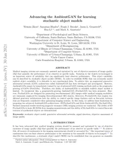 Advancing the AmbientGAN for learning stochastic object models