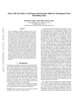 Fake it Till You Make it: Self-Supervised Semantic Shifts for
  Monolingual Word Embedding Tasks