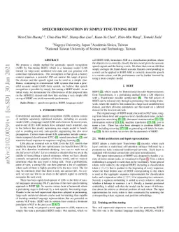 Speech Recognition by Simply Fine-tuning BERT