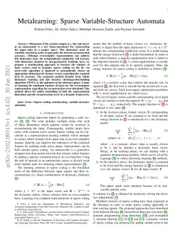 Metalearning: Sparse Variable-Structure Automata