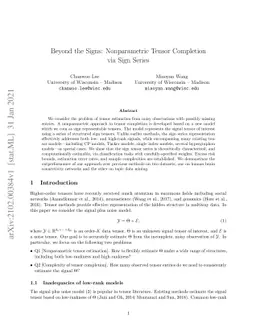 Beyond the Signs: Nonparametric Tensor Completion via Sign Series