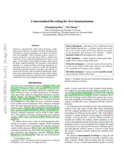 Contextualized Rewriting for Text Summarization