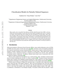 Classification Models for Partially Ordered Sequences