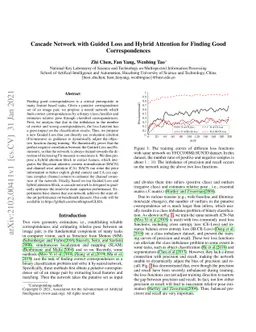 Cascade Network with Guided Loss and Hybrid Attention for Finding Good
  Correspondences