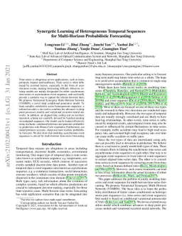 Synergetic Learning of Heterogeneous Temporal Sequences for
  Multi-Horizon Probabilistic Forecasting