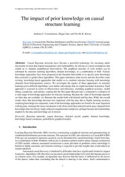 The impact of prior knowledge on causal structure learning