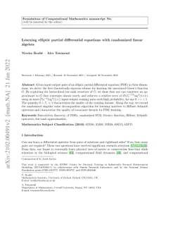 Learning elliptic partial differential equations with randomized linear
  algebra