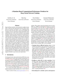 A Runtime-Based Computational Performance Predictor for Deep Neural
  Network Training