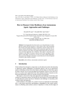How to Measure Cyber Resilience of an Autonomous Agent: Approaches and
  Challenges