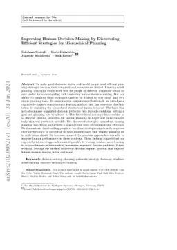 Improving Human Decision-Making by Discovering Efficient Strategies for
  Hierarchical Planning