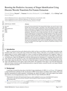 Boosting the Predictive Accurary of Singer Identification Using Discrete
  Wavelet Transform For Feature Extraction