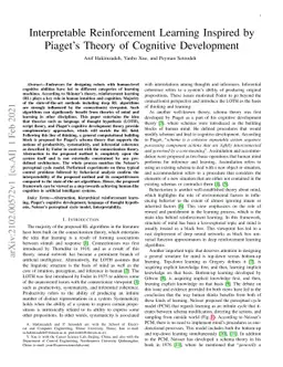 Interpretable Reinforcement Learning Inspired by Piaget's Theory of
  Cognitive Development