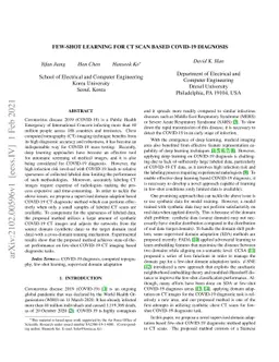 Few-shot Learning for CT Scan based COVID-19 Diagnosis