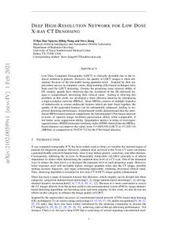 Deep High-Resolution Network for Low Dose X-ray CT Denoising