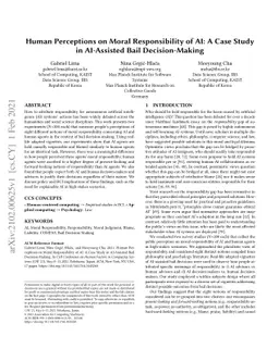 Human Perceptions on Moral Responsibility of AI: A Case Study in
  AI-Assisted Bail Decision-Making