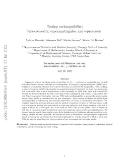 Testing exchangeability: fork-convexity, supermartingales, and
  e-processes