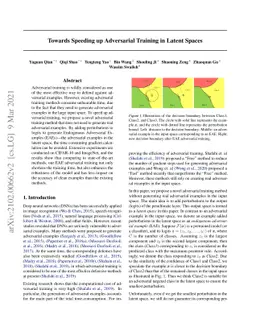 Towards Speeding up Adversarial Training in Latent Spaces