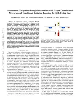 Autonomous Navigation through intersections with Graph
  ConvolutionalNetworks and Conditional Imitation Learning for Self-driving
  Cars