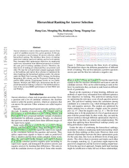 Hierarchical Ranking for Answer Selection