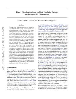 Binary Classification from Multiple Unlabeled Datasets via Surrogate Set
  Classification