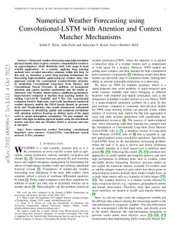Numerical Weather Forecasting using Convolutional-LSTM with Attention
  and Context Matcher Mechanisms