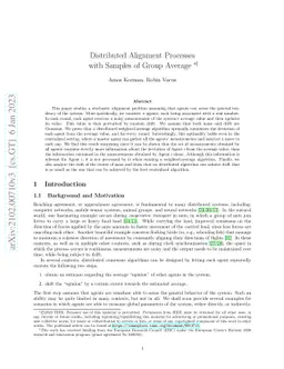 Distributed Alignment Processes with Samples of Group Average