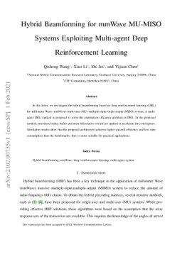 Hybrid Beamforming for mmWave MU-MISO Systems Exploiting Multi-agent
  Deep Reinforcement Learning