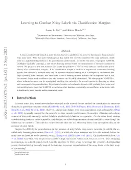 Learning to Combat Noisy Labels via Classification Margins