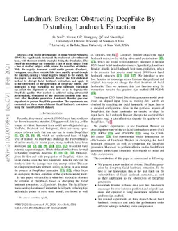 Landmark Breaker: Obstructing DeepFake By Disturbing Landmark Extraction