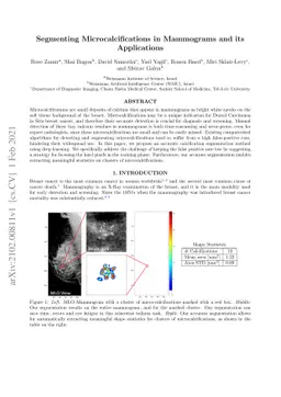 Segmenting Microcalcifications in Mammograms and its Applications