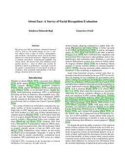 About Face: A Survey of Facial Recognition Evaluation