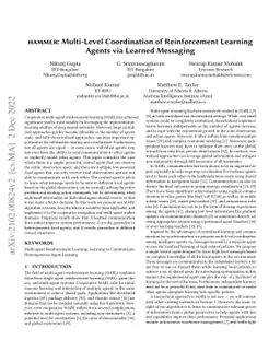HAMMER: Multi-Level Coordination of Reinforcement Learning Agents via
  Learned Messaging