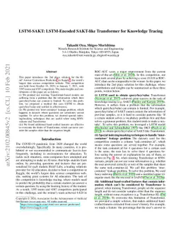 LSTM-SAKT: LSTM-Encoded SAKT-like Transformer for Knowledge Tracing