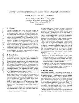 CoordiQ : Coordinated Q-learning for Electric Vehicle Charging
  Recommendation
