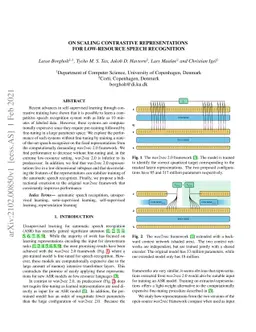 On Scaling Contrastive Representations for Low-Resource Speech
  Recognition
