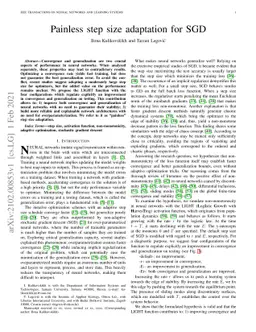 Painless step size adaptation for SGD