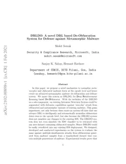 DRLDO: A novel DRL based De-ObfuscationSystem for Defense against
  Metamorphic Malware