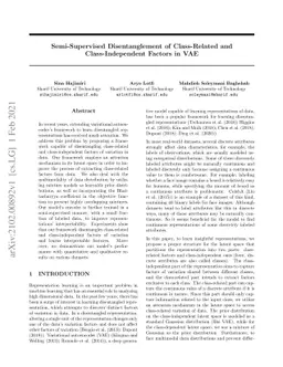 Semi-Supervised Disentanglement of Class-Related and Class-Independent
  Factors in VAE